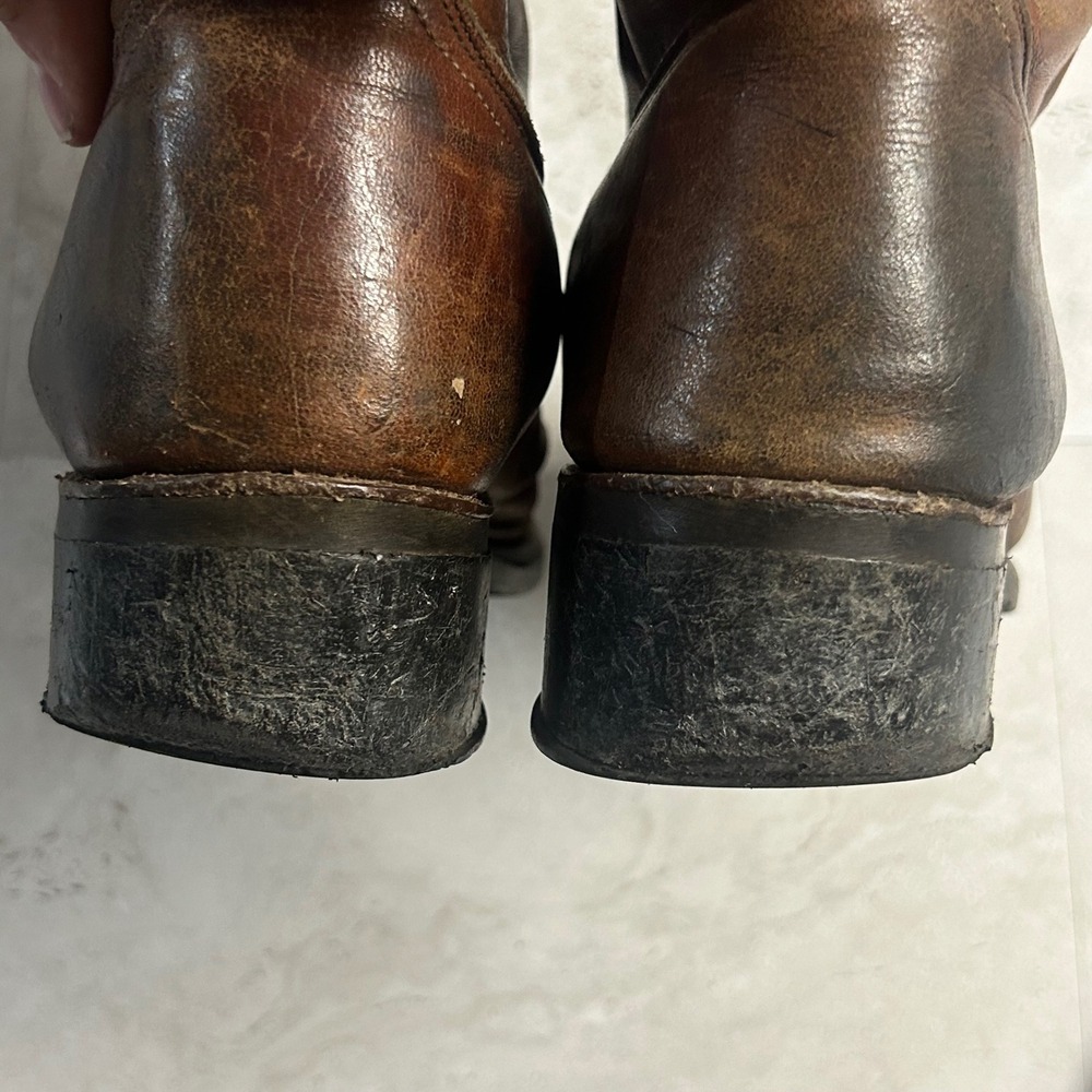 Acme USA Roper Boots Brown Leather Mens 8.5D Vintage Western 9096 Workwear - Picture 7 of 8